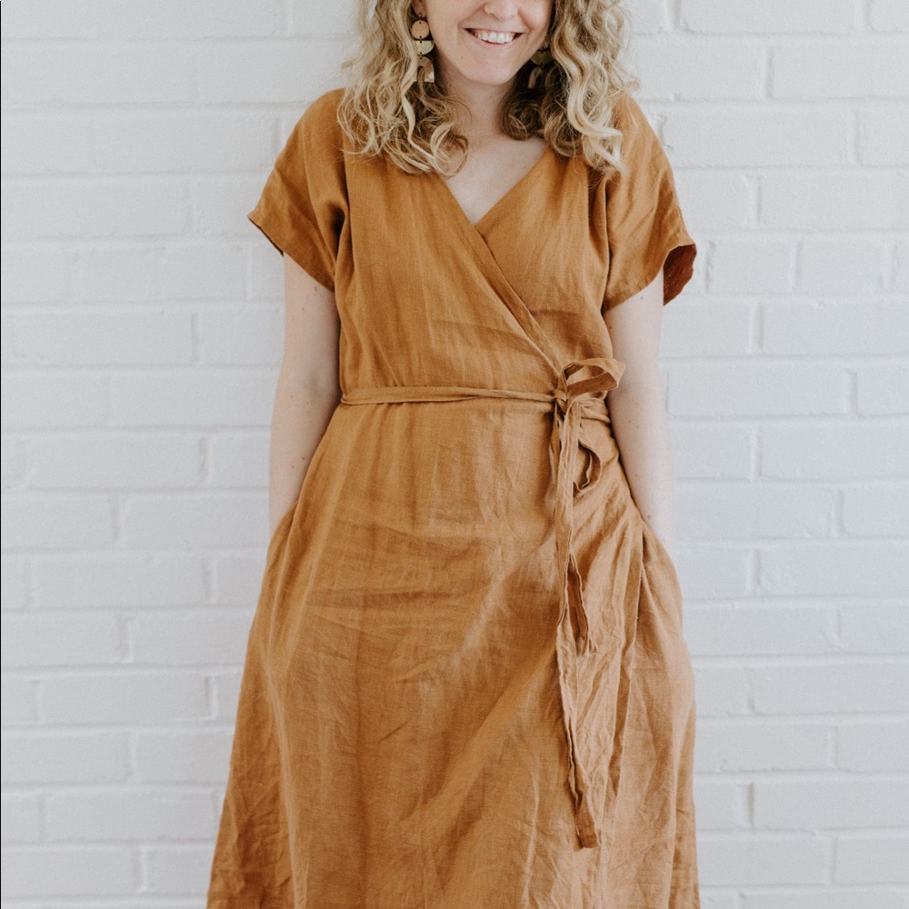 Conscious Clothing Linen Wrap Dress